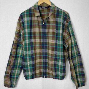 Vintage Polo Ralph Lauren Lightweight Plaid Jacket Mens Size L